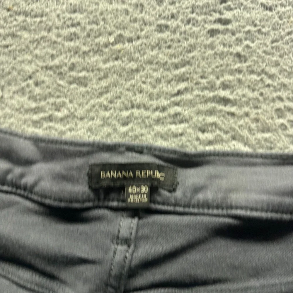 Banana Republic Pant Mens 40x30 Gray Cotton Chino Straight Office Career Stretch